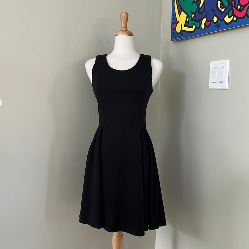 Aqua large black sleeveless dress